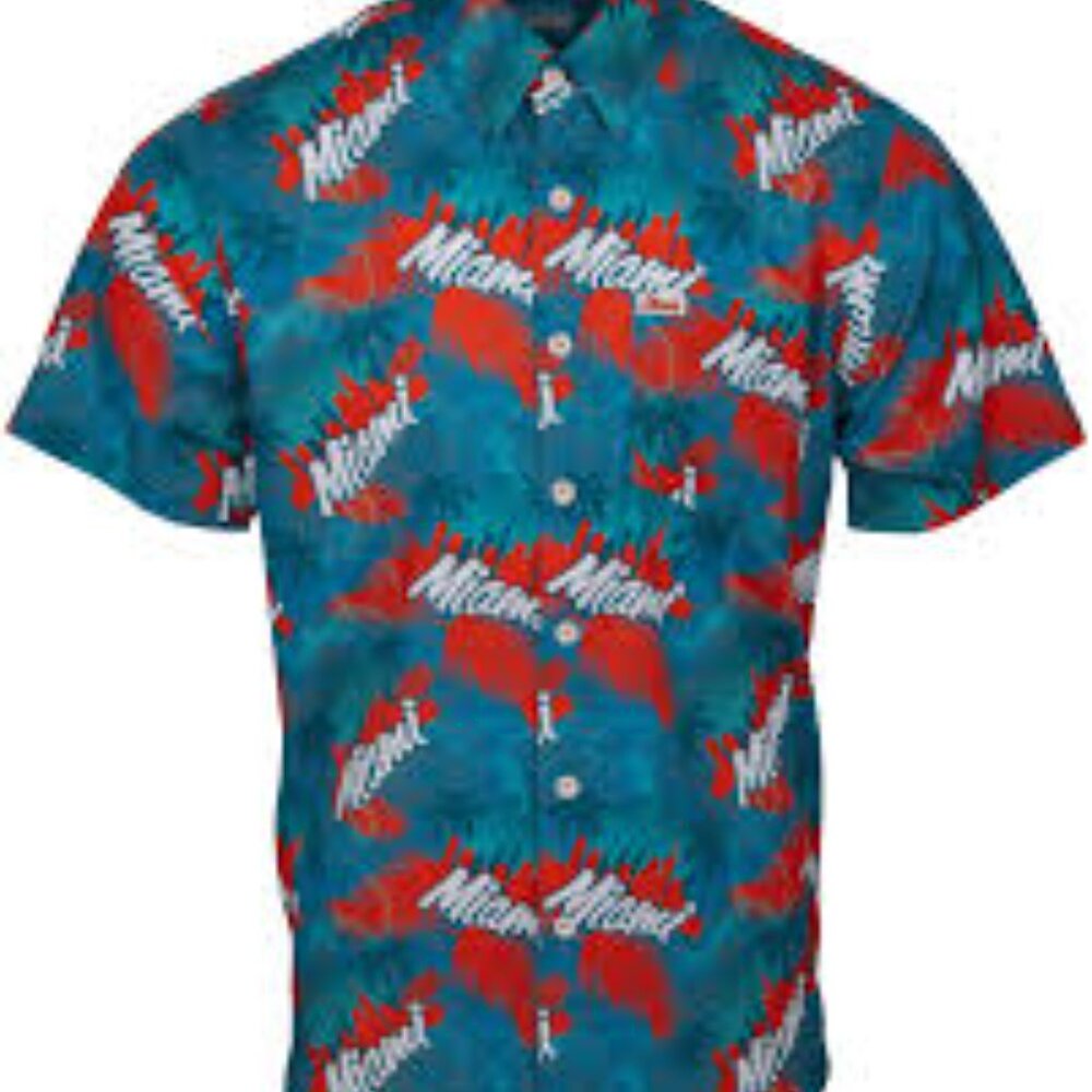 DIXXON The Vice Miami Print Men's Button Short Sleeve Shirt SZ L Stretch NWOT